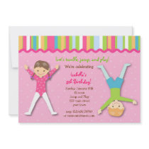Gymnastic Gym Gymnast Birthday Party Invitations