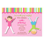 Gymnastic Gym Gymnast Birthday Party Invitations