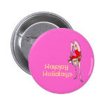 Gymnastic Happy Holidays Buttons