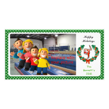 Gymnastic Holiday Photo Card Handstand Santa