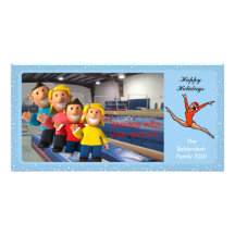 Gymnastic Holiday Photo Card Leap Santa