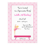 Gymnastic Party, Balance Beam Invitation