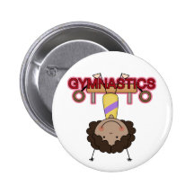 GYMNASTICS - African American Girl Handstands Buttons