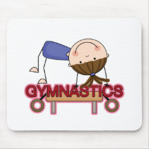 GYMNASTICS - Brunette Girl Balance Beam t-shirts Mouse Pad