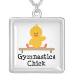 Gymnastics Chick Sterling Silver Necklace