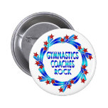 Gymnastics Coaches Rock Red Stars Pinback Buttons