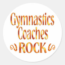 Gymnastics Coaches Rock Round Stickers