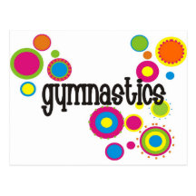 Gymnastics Cool Polka Dots Postcards