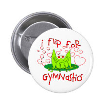 Gymnastics frog pinback button