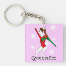 Gymnastics girl acrylic key chain
