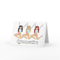 gymnastics girls greeting card