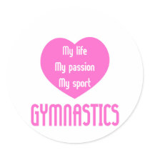 Gymnastics Life Passion Sport Round Sticker