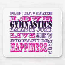 Gymnastics Live, Love, Happiness Apparel for Girls Mouse Pad