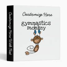 Gymnastics Monkey 3 Ring Binder
