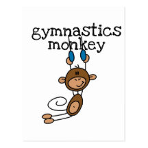 Gymnastics Monkey Tshirts and Gifts Postcards