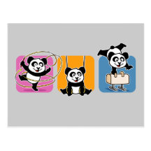 Gymnastics Pandas Postcards