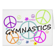 Gymnastics Peace Signs Greeting Cards