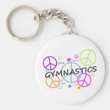 Gymnastics Peace Signs Keychain