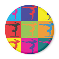 Gymnastics Pop Art Fridge Magnet