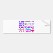 Gymnastics Repeating Bumper Stickers
