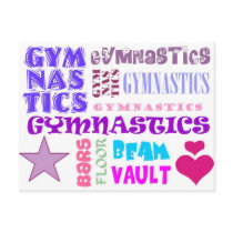 Gymnastics Repeating Postcard