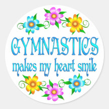 Gymnastics Smiles Round Stickers