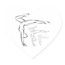 Gymnastics Heart Sticker