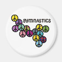 Gymnastics with Peace Sign Fill Refrigerator Magnet