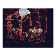 Gypsy Camps In Ancient Ruins By Roos Johann Heinri Invitation