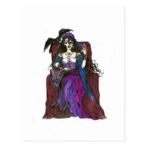 Gypsy Fortune Teller and Crow Postcard