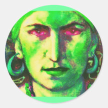gypsy fortune teller round stickers