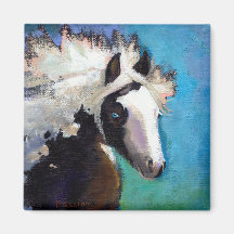 Gypsy Horse running passion colourful painting art Fridge Magnet