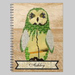 Gypsy Jade Owl Personalized Notebook notebooks
