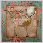 Gypsy Pink & Gold Owls & Ornate Buck Napkin napkins