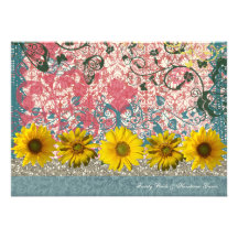 Gypsy Sunflower Boho Chic Wedding Invitations