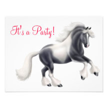 Gypsy Vanner Cob Horse Invitation