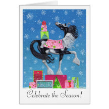 Gypsy Vanner Whimsical Christmas Card