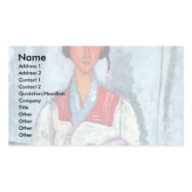 Gypsy Woman With Child By Modigliani Amedeo Business Card