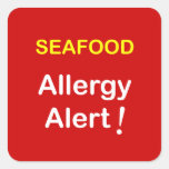 h4 - Allergy Alert - SEAFOOD. Square Stickers