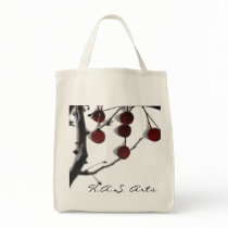 H.A.S. Arts Winter Red Berries Canvas Bag