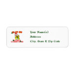 H - CHRISTMAS ELF MONOGRAM RETURN ADDRESS LABELS