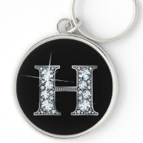 "H" Diamond Bling Keychain