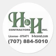 H&H Contractors Inc. Round Sticker