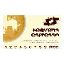 H - Initial Letter Foamy Coffee Cup Loyalty Punch Business Card Template