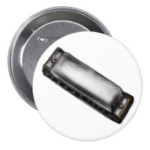 H is for Harmonica Pinback Button