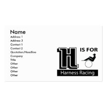 H Is For Harness Racing Business Card Template