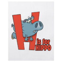 H is for hippo funny alphabet cartoon flyers
