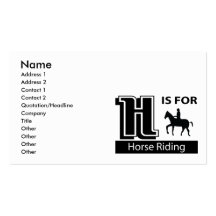 H Is For Horse Riding Business Card Template