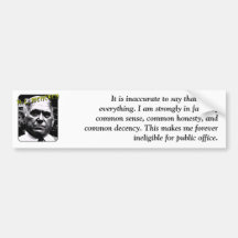 H.L. Menken Bumpersticker Template Bumper Sticker