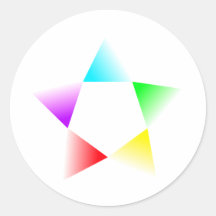 H-Star Multicolour Rotating Round Stickers